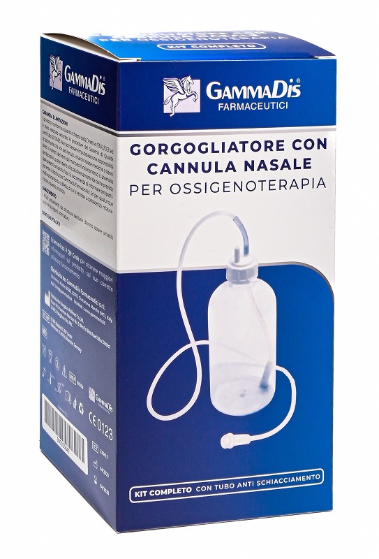 GORGOGLIATORE PER OSSIGENOTERAPIA CON OCCHIALE + CANNULA NASALE GAMMADIS - goldeneffe.it