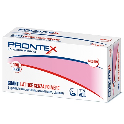 PRONTEX GUANTO IN LATTICE SENZA POLVERE MEDIO 100 PEZZI - goldeneffe.it