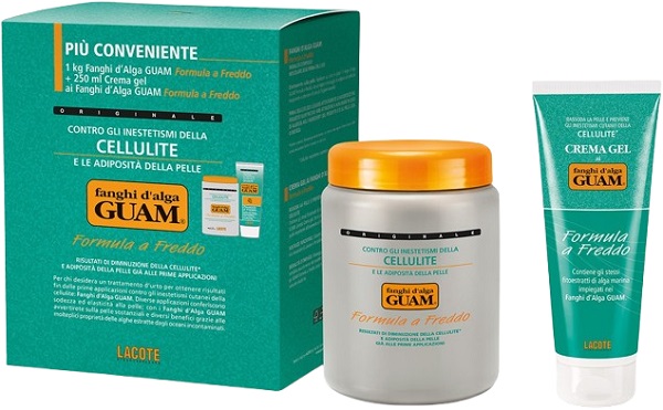 GUAM FANGHI D'ALGA CONFEZIONE CONVENIENZA FREDDA CON FANGHI D'ALGA GUAM 1 KG + CREMA GEL 250 ML FORMULA A FREDDO - goldeneffe.it