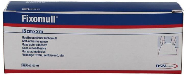 FASCIA AUTOADESIVA IPOALLERGENICA FISSAGGIO SU AMPIA SUPERFICIE FIXOMULL. SUPPORTO IN GARZA DI VISCOSA COLORE BIANCO MASSA IN POLICARBONATO SENZA RESINE E GOMME NATURALI. 15X1000CM - goldeneffe.it