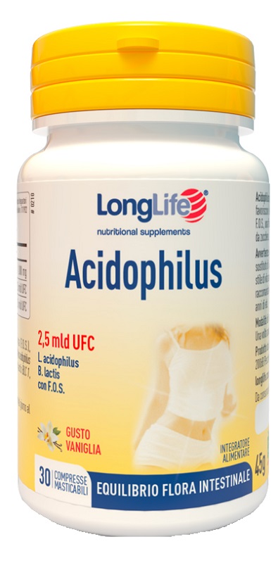 LONGLIFE ACIDOPHILUS 30 COMPRESSE MASTICABILI - goldeneffe.it