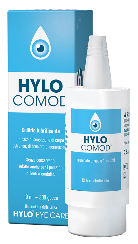 HYLO-COMOD GOCCE OCULARI IALURONATO DI SODIO 0,1%  FLACONCINO 10 ML - goldeneffe.it