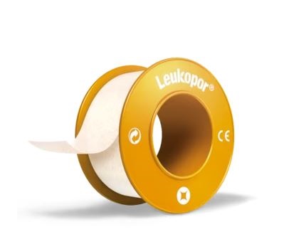 CEROTTO IN ROCCHETTO LEUKOPOR IPOALLERGENICO TESSUTO NON TESSUTO BIANCO 2,5X920 CM CON DISPENSER - goldeneffe.it