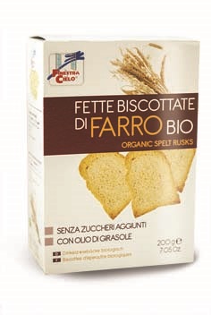 FSC FETTE BISCOTTATE DI FARRO BIO SENZA ZUCCHERI AGGIUNTI CON OLIO DI GIRASOLE SENZA OLIO DI PALMA 200 G - goldeneffe.it