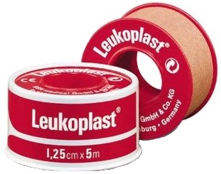 CEROTTO CHIRURGICO PER FISSAGGIO MEDICAZIONI IN ROCCHETTO LEUKOPLAST SUPPORTO VISCOSA COLOR PELLE MASSA ADESIVA CAUCCIU' OSSIDO DI ZINCO 1,25X500CM MUTUABILE - goldeneffe.it