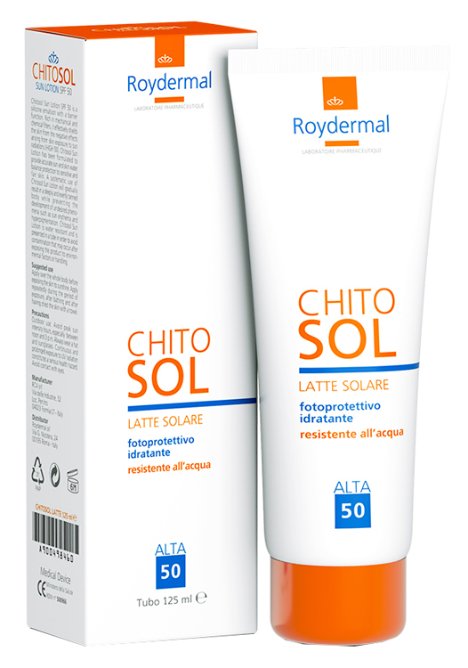 CHITOSOL LATTE SOLARE SPF50 125 ML - goldeneffe.it