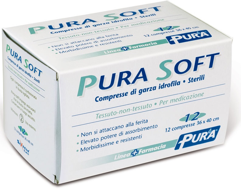 GARZA IN TESSUTO NON TESSUTO PURA SOFT 36X40CM 12 PEZZI - goldeneffe.it