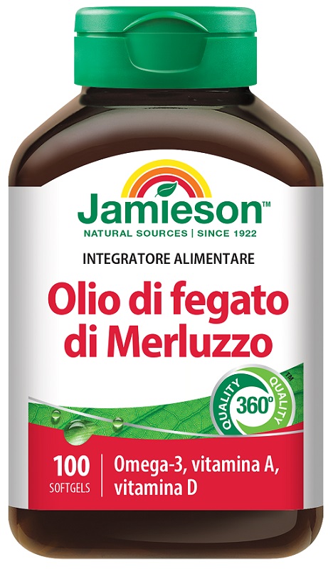 JAMIESON OLIO DI FEGATO DI MERLUZZO 100 PERLE - goldeneffe.it