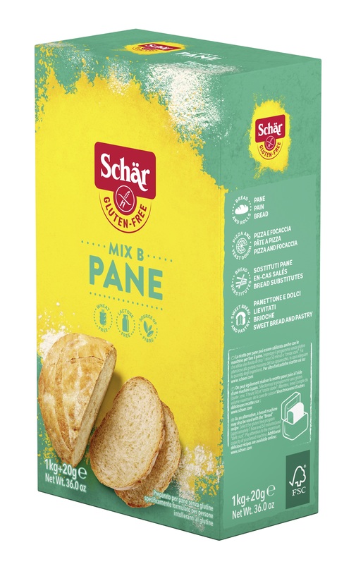 SCHAR MIX B PREPARATO PANE SENZA LATTOSIO 1 KG + 20 G - goldeneffe.it