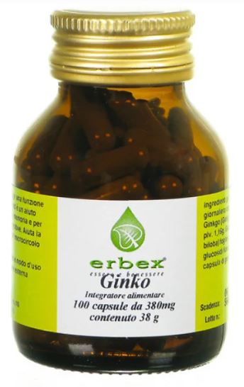GINKGO BILOBA 100 CAPSULE 380 MG - goldeneffe.it