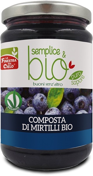 COMPOSTA DI MIRTILLI BIO CON POLPA DI MELA 320 G - goldeneffe.it