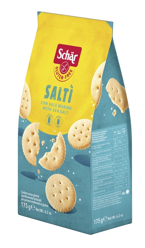 SCHAR SALTI' CRACKER CON SALE MARINO SENZA LATTOSIO 175 G - goldeneffe.it