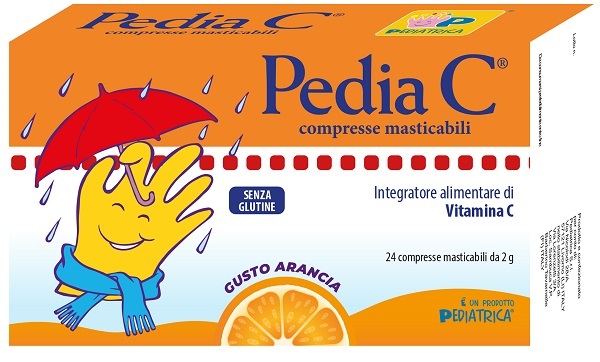 PEDIA C ARANCIA 24 COMPRESSE MASTICABILI - goldeneffe.it