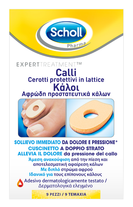CEROTTO PROTETTIVO PER CALLI SCHOLL IN LATTICE 9 PEZZI - goldeneffe.it