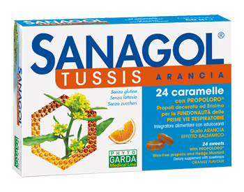 SANAGOL TUSSIS ARANCIA 24 CARAMELLE - goldeneffe.it