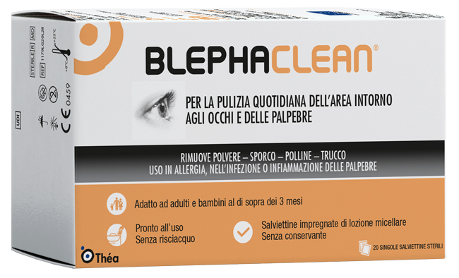 BLEPHACLEAN GARZE OCULARI STERILI A BASE DI ACIDO IALURONICO 20 PEZZI - goldeneffe.it