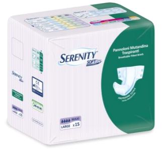 PANNOLONE PER INCONTINENZA A MUTANDINA SERENITY SOFTDRY MAXI LARGE 15 PEZZI - goldeneffe.it