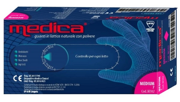 MEDICA GUANTO LATTICE N/STERILE CON POLVERE DM MISURA M 100 PEZZI - goldeneffe.it