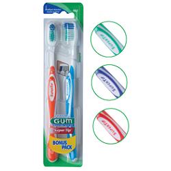 GUM SUPER TIP 463 COMPACT SPAZZOLINO MEDIO BONUS PACK 2 PEZZI - goldeneffe.it