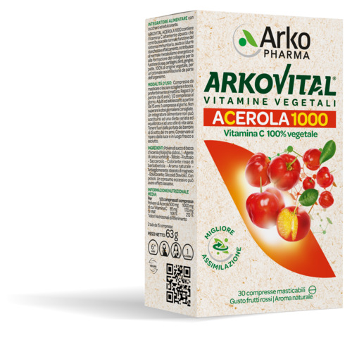 ARKOVITAL ACEROLA 1000 30 COMPRESSE MASTICABILI - goldeneffe.it
