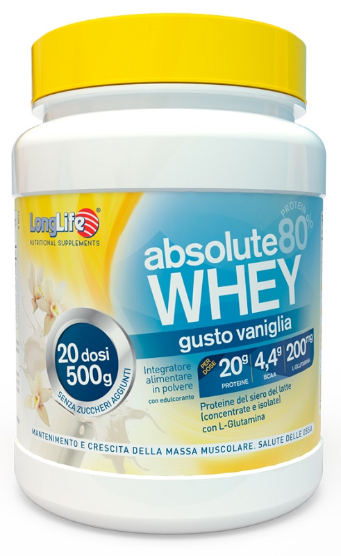 LONGLIFE ABSOLUTE WHEY VANIGLIA 500 G - goldeneffe.it