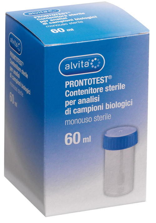 CONTENITORE ALVITA PRONTOTEST PER ANALISI DI CAMPIONI BIOLOGICI 60ML - goldeneffe.it