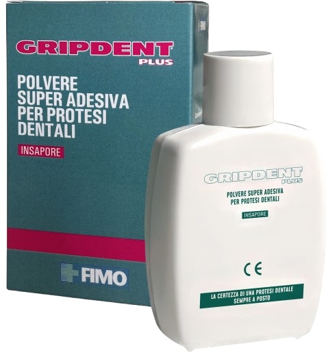 GRIPDENT PLUS POLVERE SUPER ADESIVA PER PROTESI DENTALI 40 G - goldeneffe.it