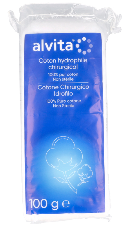 COTONE CHIRURGICO IDROFILO ALVITA 100% PURO COTONE 100 G - goldeneffe.it