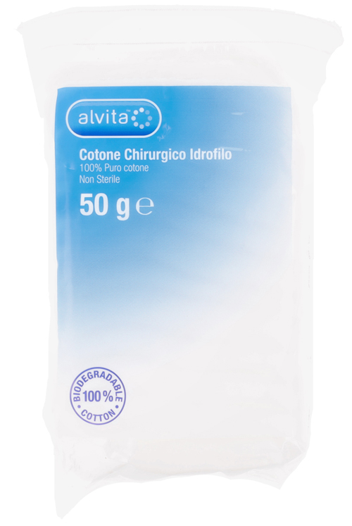 COTONE CHIRURGICO IDROFILO ALVITA 100% PURO COTONE 50 G - goldeneffe.it