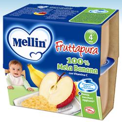 MELLIN FRUTTA PURA MELA BANANA 100 G 4 PEZZI - goldeneffe.it