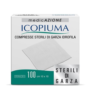 ICOPIUMA GARZA COMPRESSA IDROFILA 10X10CM 100 PEZZI - goldeneffe.it