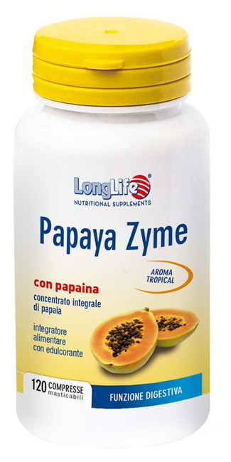 LONGLIFE PAPAYA ZYME 120 COMPRESSE MASTICABILI - goldeneffe.it