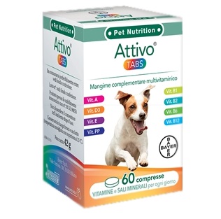 ATTIVO TABS ASTUCCIO DA 60 COMPRESSE ALTAMENTE APPETIBILI - goldeneffe.it