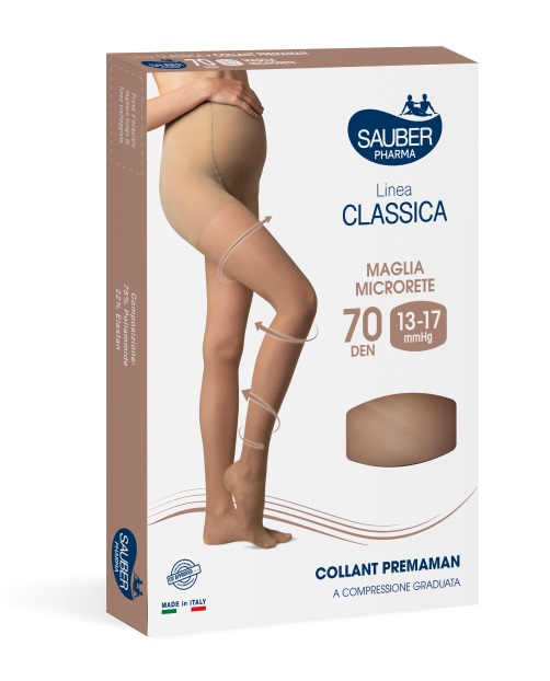 SAUBER COLLANT PREMAMAN 140 DENARI MAGLIA MICRORETE NEUTRO BEIGE 4 LINEA CLASSICA - goldeneffe.it