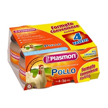 PLASMON OMOGENEIZZATO POLLO CON GIFT 4 X 80 G - goldeneffe.it