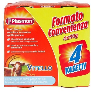 PLASMON OMOGENEIZZATO VITELLO 4 X 80 G - goldeneffe.it