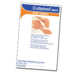 MEDICAZIONE CUTIPLAST STERIL ADESIVA SUPPORTO IN TNT ADESIVO POLIACRILATO IPOLLERGENICO TAMPONE NON ADERENTE 10X8CM 5 PEZZI - goldeneffe.it