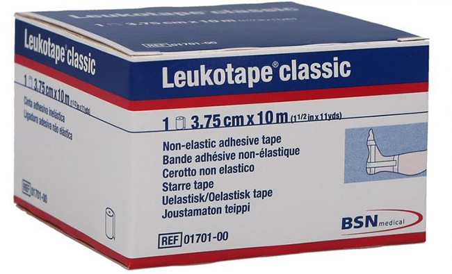 LEUKOTAPE BENDA ANELASTICA PER BENDAGGI FUNZIONALI 3,75X100 CM - goldeneffe.it