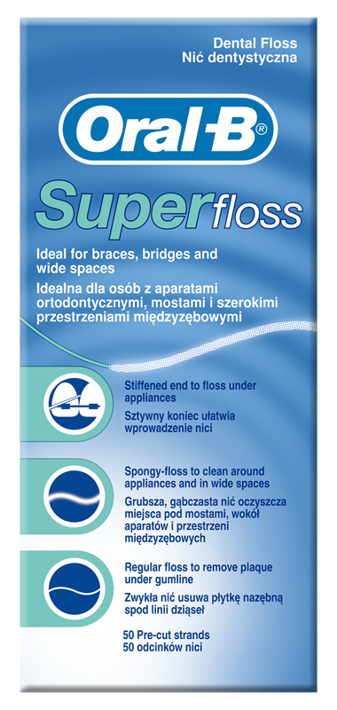 ORALB SUPERFLOSS FILO INTERDENTALE 50 FILI - goldeneffe.it
