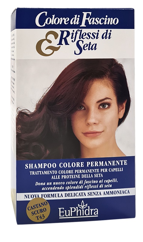 EUPHIDRA COLORE DI FASCINO & RIFLESSI DI SETA SHAMPOO COLOR PERMANENTE 43 CASTANO SCURO 120 ML - goldeneffe.it