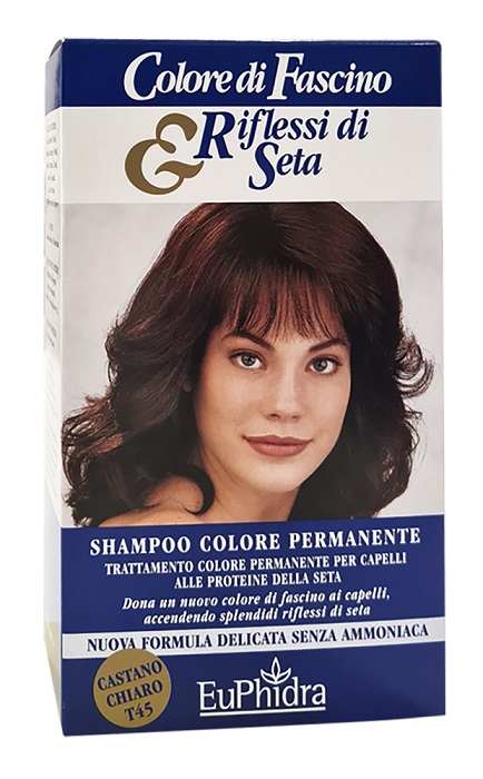 EUPHIDRA COLORE DI FASCINO & RIFLESSI DI SETA SHAMPOO COLORE PERMANENTE 45 CASTANO CHIARO 120 ML - goldeneffe.it