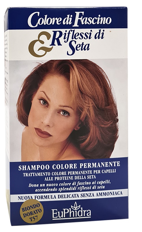 EUPHIDRA COLORE DI FASCINO & RIFLESSI DI SETA SHAMPOO COLORE PERMANENTE 57 BIONDO DORATO 120 ML - goldeneffe.it