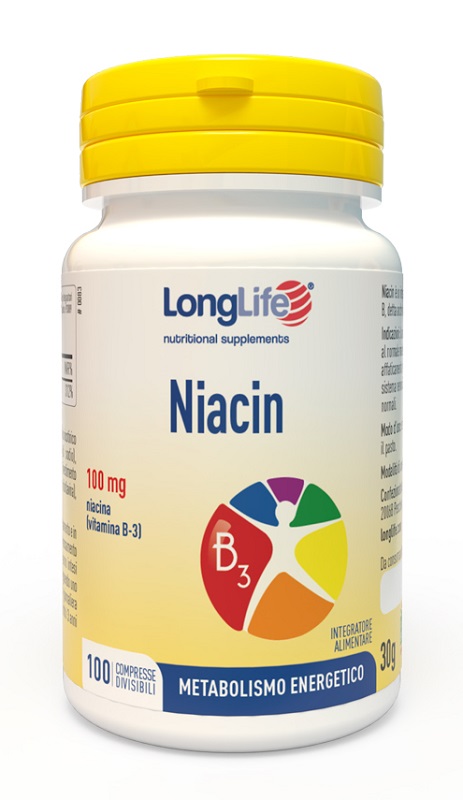 LONGLIFE NIACIN 100 MG 100 COMPRESSE DIVISIBILI - goldeneffe.it