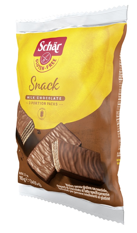 SCHAR SNACK CON CIOCCOLATO AL LATTE E NOCCIOLE 3 WAFER X 35 G - goldeneffe.it