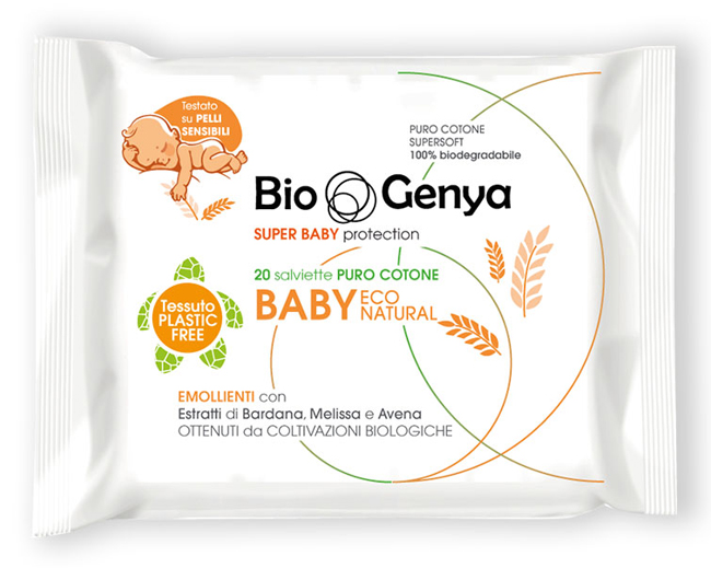 BIOGENYA ECO NATURAL SALVIETTINA BABY COTONE 20 PEZZI - goldeneffe.it