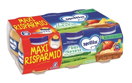MELLIN OMOGENEIZZATO MELA BANANA 100 G 6 PEZZI - goldeneffe.it