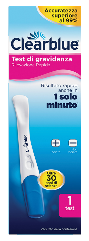 TEST DI GRAVIDANZA CLEARBLUE RILEVAZIONE RAPIDA 1 PEZZO - goldeneffe.it