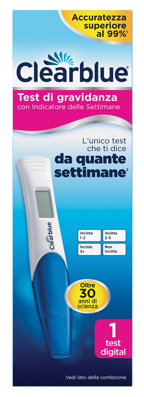 TEST DI GRAVIDANZA CLEARBLUE CON INDICATORE DELLE SETTIMANE 1 PEZZO - goldeneffe.it