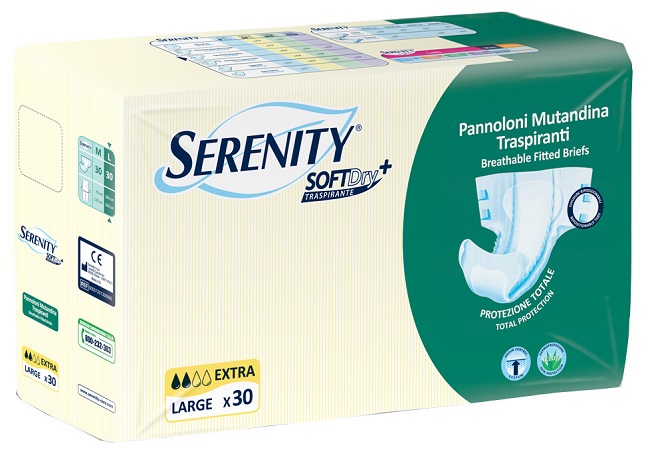 PANNOLONE MUTANDINA PER INCONTINENZA SERENITY SOFTDRY+ EXTRA TAGLIA LARGE 30 PEZZI - goldeneffe.it