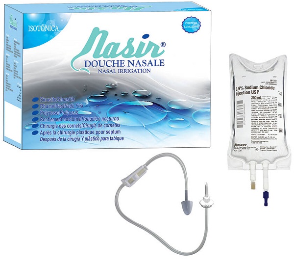 NASIR DOCCIA NASALE CON SOLUZIONE FISIOLOGICA ISOTONICA 6 SACCHE 500 ML + 1 BLISTER - goldeneffe.it